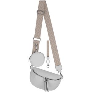 Bauchtasche  Umhängetasche Crossbody-Bag Hüfttasche Kunstleder Italy-Design WHITE