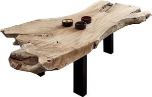 Couchtisch Beistelltisch massiv Teakholz naturbelassen 120x80x40 cm schwarz IBIZA