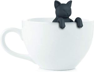 Teekanne, Set mit 2 Silikon-Teesieben, Tee-Ei-Teesieb, Teekugel, Teesieb (2 Stück Katze)