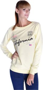 Damen Bluse Shirt mit Druck; Gelb/S/M 36/38