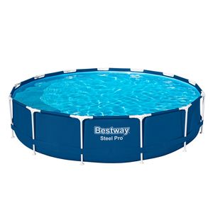 Bestway® Steel Pro™ Frame Pool Set mit Filterpumpe Ø 396 x 84 cm, dunkelblau, rund