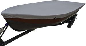 Hochwertige Angelboot Abdeckplane Wasserdicht UV-Beständig Marinequalität Polyester Strapazierfähiger Schutz für V-Rumpf Boote Grau Size: S-270-300 cm Hochwertige Angelboot Abdeckplane Wasserdicht UV-Beständig Marinequalität Polyester Strapazierfähiger Schutz für V-Rumpf Boote Grau Size: S-270-300 cm