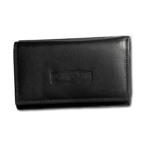 Peňaženka Money Maker z pravej kože dámska peňaženka pre čašníkov čierna 13,5x4x10cm vrátane prívesku víly D2OPJ702S