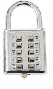 INF 8-stelliges mechanisches Zahlenschloss mit beschichteter Platte Silber 40 mm/7.5 x 4 x 1.2 cm