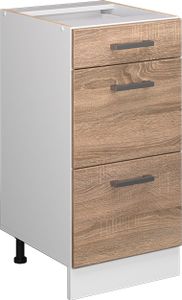 Vicco Küchenunterschrank R-Line, 40 cm mit Schubladen, ohne Arbeitsplatte, Sonoma/Weiß