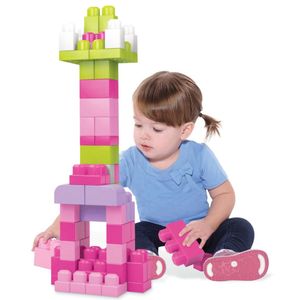 Fisher Price Blöcke Mega Bloks 60 Stück Tasche von Blöcken rosa 1+