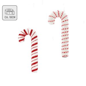 8 Stück Weihnachtsanhänger Zuckerstange Rot Weiß 18 cm