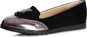 topschuhe24 1107 Damen Velours Halbschuhe Slipper Loafer , Farbe:Schwarz, Größe:36 EU