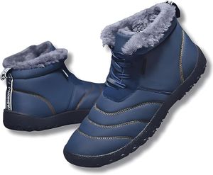 ASKSA Damen Herren Winter Wasserfeste Barfussschuhe Outdoor Traillaufschuhe Barfuss Schuhe, Blau, Groesse: 39