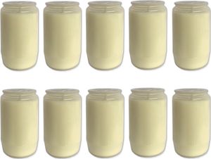 10er Set Premium Kompositions Grablicht T3 Weiss | Grabkerzen Öllichter Friedhofskerzen | Grablaterne Kerzen Dauerbrenner