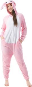 Katara 1744 -  Hase rosa XL (175-185cm), Jumpsuit, Onesie, Karneval, Overall, Party, Karnevals-Kostüm, Verkleidung zum Fasching, Schlafanzug, Hausanzug, Jogginganzug, Cosplay, Tierkostüm für Erwachsene