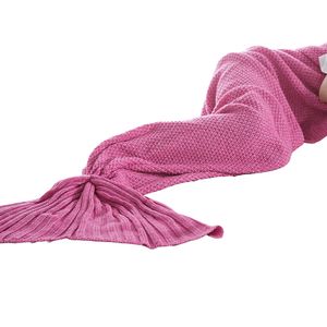 CANDeal Pink 70x140cm pro děti mořská panna deka personalizované ručně pletené teplé obývací pokoj pohovka deka Vánoce narozeniny dárek spací pytel