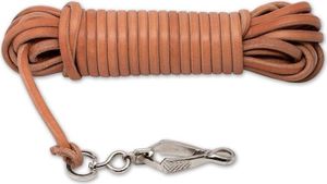 Mystique Schweissleine Schleppleine aus rundem Leder 10m natur