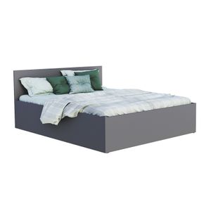 MEBLITO Doppelbett Ampo Bett mit Bettkästen Schlafzimmer 140x200 Modern Grau