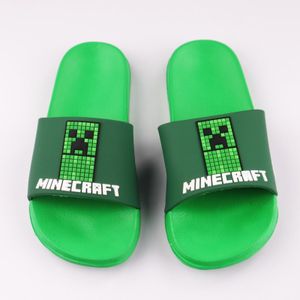 Minecraft Creeper Kinder Badelatschen Sandalen 3D Optik – Grün / 37/38
