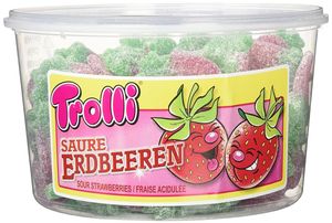 Trolli Saure Erdbeeren sauer gezuckerte Erdbeerfruchtgummis 1200g