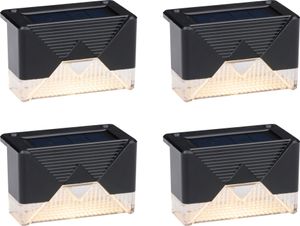 Lampy ogrodowe Grundig solar 4-pack - Lampy solarne do patio i ogrodzenia - Ciepłe białe światło nastrojowe - W zestawie materiał montażowy - 6-8 godzin pracy na baterii