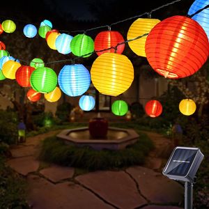 Darmowade Solar Lichterkette Außen, 5 Meter 20 LED Laternen 8 Modi Wasserdicht Solar Beleuchtung für Garten, Balkon, Hof, Hochzeit,Party Deko (Bunt)