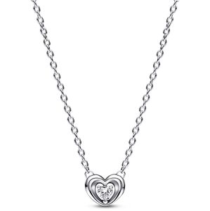 Pandora Halskette mit Anhänger Radiant Heart & Floating Stone 392494C01 Silber 925 Zirkonia 45