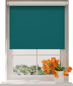 Radeco® Verdunkelungsrollo 90 x 190 cm petrol, Größen von 40 bis 240 Breite, rollo wandmontage, rollo 90 cm breit