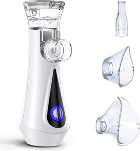 Inhalationsgerät, Inhalationsgerät Kinder und Erwachsene, Baby Inhalationsgerät mit Masken und Düse, Ultraleise <25DB, Medizinbecher 15ML