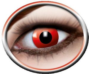 Eyecatcher Color Fun - Farbige  Kontaktlinsen  Red Devil  Roter Teufel  2 Stück (1 Paar) - Ideal für Karneval, Fasching, Halloween & Party