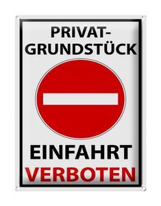 Blechschild Halteverbot 30x40 cm Privat Einfahrt verboten Deko Schild tin sign