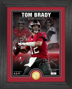 Wizerunek monety z podpisem Toma Brady'ego Tampa Bay Buccaneers NFL