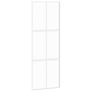 vidaXL Posuvné dvere biele 76x205 cm z tvrdeného skla a hliníka