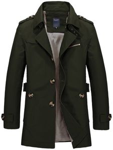 Herren Trenchcoats Langarm Mäntel Winter Warm Jacket Business Lässige Outwee Modetrends Armeegrün,Größe EU S