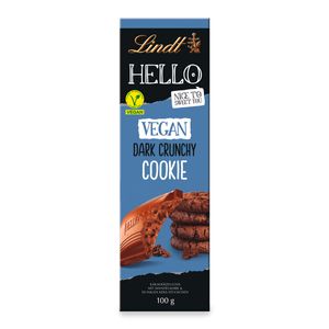 Lindt Hello Vegan Dark Crunchy Cookie mit dunklen Keksstückchen 100g