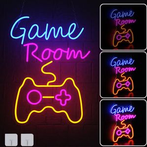 LZQ neon świetlny "Pokój gier" w kolorze różowo-żółtym, idealny do pokoju zabaw i sypialni z kablem USB doReplika acji pokoju Świąteczne prezenty urodzinowe Halloween dla chłopców, dziewcząt, typ B