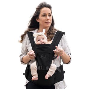 DERYAN Pack Luxe Ergonomický nosič - Nosič pre bábätká + Vrecká na uschovanie - Čierna