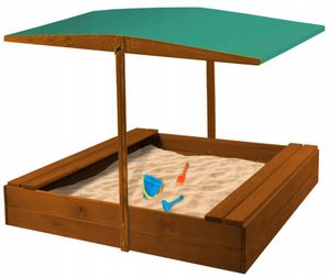 Sandkasten Sandbox Sandkiste Holz Spielhaus für Kinder 120x120;Braun