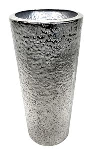 Aluminium Bodenvase silber mit Hammerschlag 25 x 52 x 25 cm - Blumenvase Dekovase