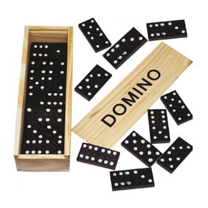 Domino Spiel in der Holzbox - Familienspiel - Reisespiel