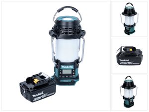 Makita DMR 056 T1 Akku Radio 18 V FM DAB+ mit Laterne 360° Taschenlampe IP65 + 1x Akku 5,0 Ah - ohne Ladegerät