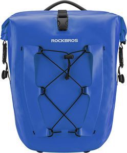 ROCKBROS 1 pcs Gepäckträgertasche Fahrradtasche für Gepäckträger, 25L-32L, 100% Wasserdicht, Blau
