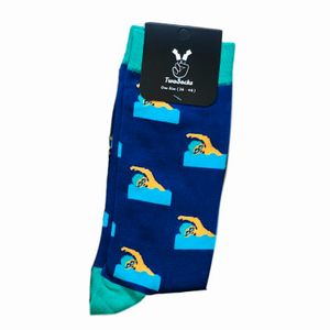 TwoSocks lustige Socken Schwimmer Socken Sportsocken, Motivsocken Baumwolle Einheitsgröße