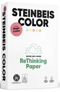 STEINBEIS K2201666080A Magic Colour Recyclingpapier - A4, 80 g/qm, lachs, 500 Blatt