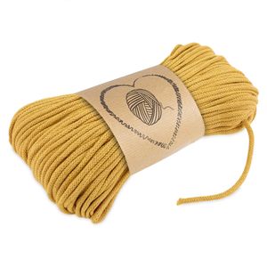 Kordel baumwolle Baumwollkordel 5 mm - Baumwollgarn Baumwollschnur Schnur NATUR GARN deko für makramee 100 Meter GELB