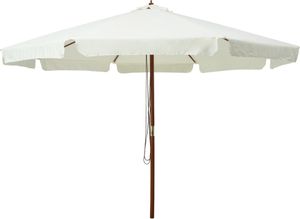 vidaXL Sonnenschirm mit Holzmast 330 cm Sandweiß
