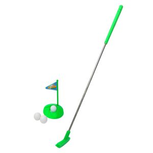 alldoro 63100 - Mini Golf Set für Kinder | 5-teiliges Spielset in grün | 1 Schläger, 3 Bälle und 1 Loch mit Fähnchen