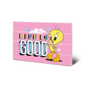 Looney Tunes - Tafel "Life Is Good", Holz PM6216 (40 cm x 59 cm) (Pink)