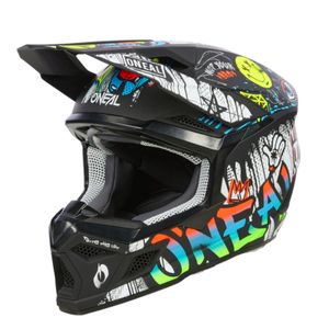 O'NEAL Kinder Motocross Helm 3SRS Rancid , Schwarz Weiß, M