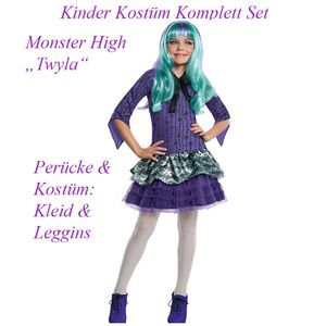Monster High Twyla Kostüm & Perücke Kinder # Gr. L / 140-146 (8-10 Jahre) /