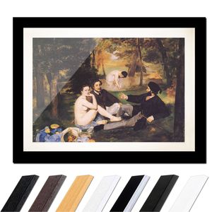 Édouard Manet - Das Frühstück im Grünen II, Farbe:Schwarz Glatt, Größe:80x60cm A1