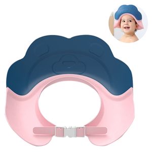 Haarwaschhut Dusche Bad Silikon Kappe Weich Verstellbar Visier Kopf Schutz Shampoo Kappe für Kleinkind, Baby, Kinder, Kinder ,Elegance Blue