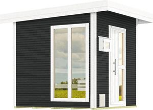 Saunahaus Weka Kuopio ohne Ofen mit Fenster und Holztüre mit Isolierglas wärmegedämmt anthrazit/weiß Saunahaus Weka Kuopio ohne Ofen mit Fenster und Holztüre mit Isolierglas wärmegedämmt anthrazit/weiß