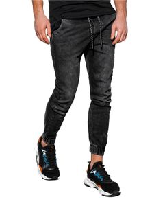 Ombre Clothing Pánske džínsové joggers nohavice Reynard čierna xl